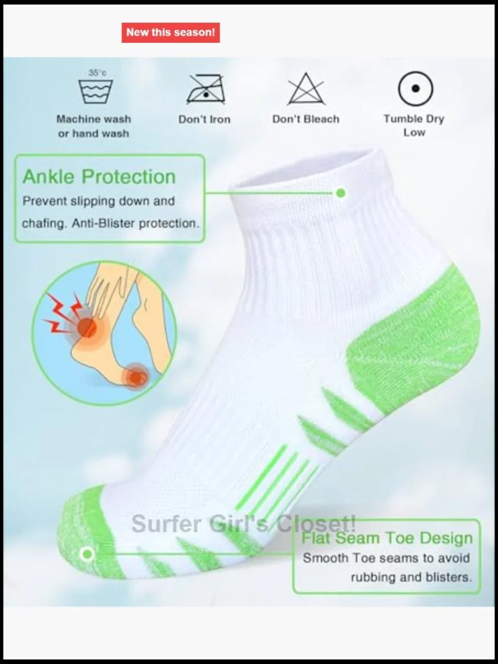 Ankle Thick Cushioned Cotton Athletic Running Socks 5 Pairs Women